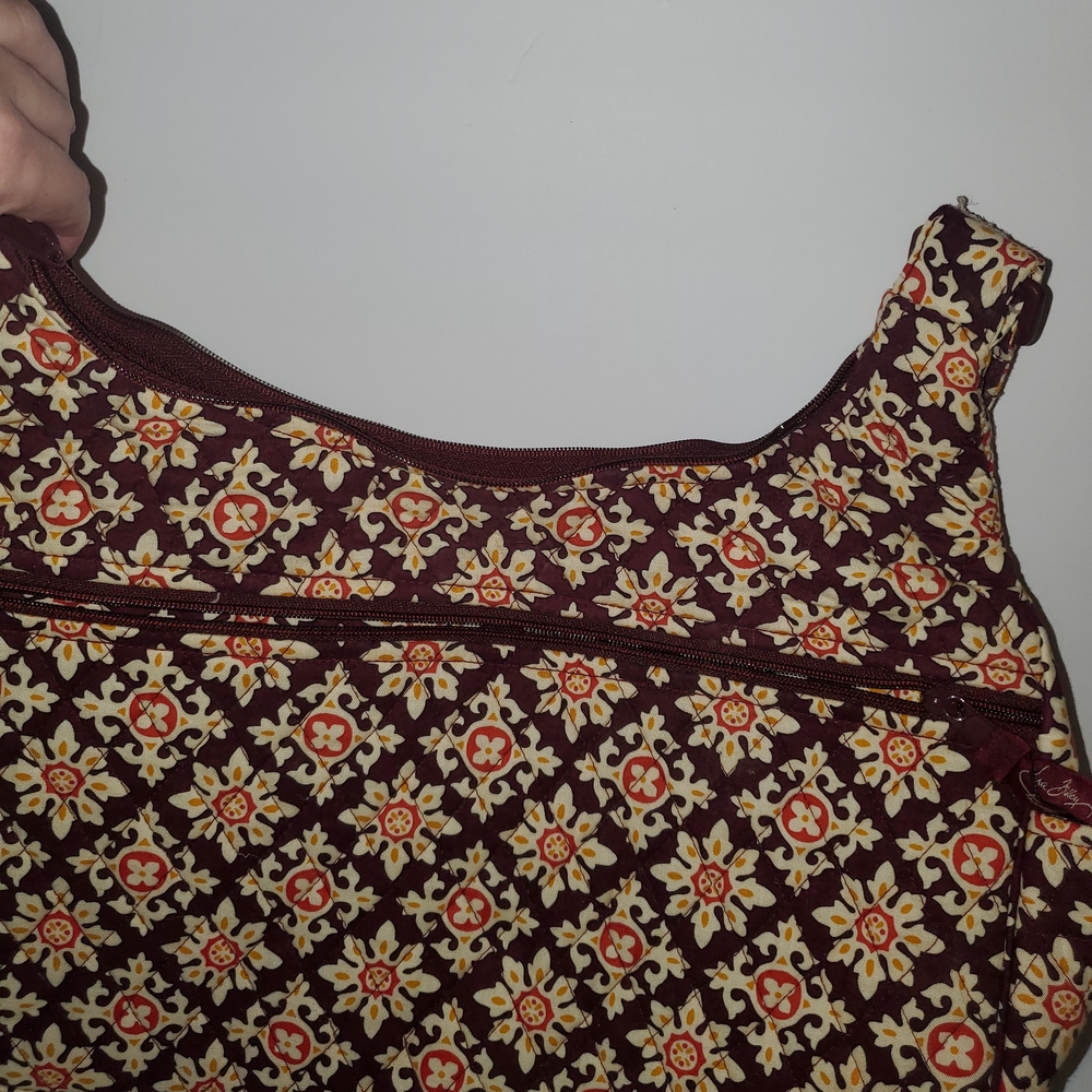 Vera Bradley Burgundy and Yellow Hobo Bag - Picture 3 of 8